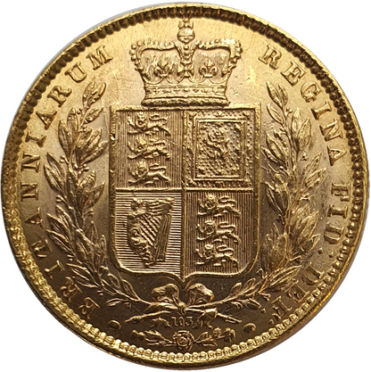 1873 Queen Victoria Shield Reverse Sovereign - Die #103