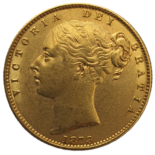 1873-S Queen Victoria Shield Reverse Sovereign