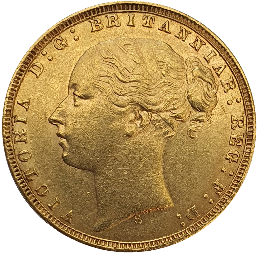 1873 Queen Victoria Young Head Gold Sovereign (Sydney)