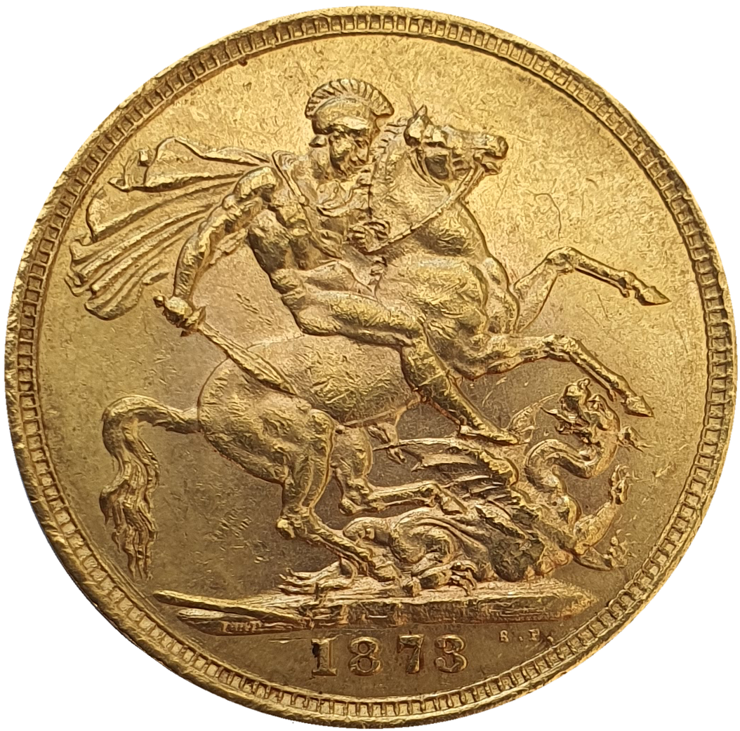1873 Queen Victoria Young Head Gold Sovereign (Sydney)