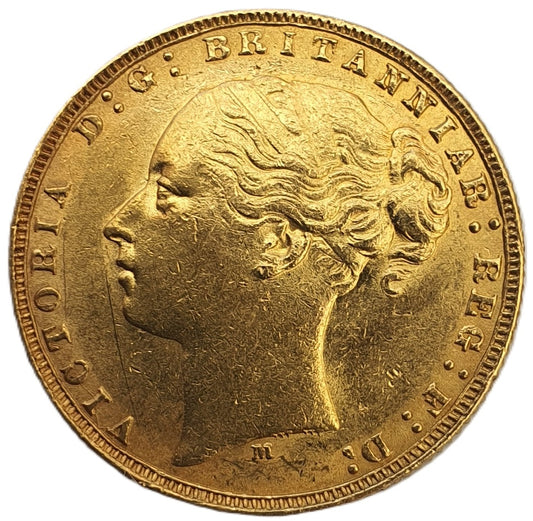 1874-M Queen Victoria Young Head Gold Sovereign