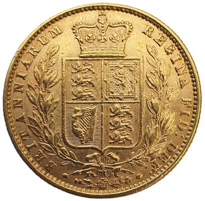 1874-M Queen Victoria Shield Reverse Sovereign - RARE