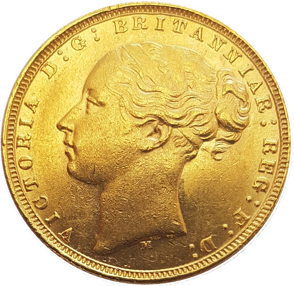 1875-M Queen Victoria Young Head Gold Sovereign