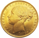 1875-M Queen Victoria Young Head Gold Sovereign