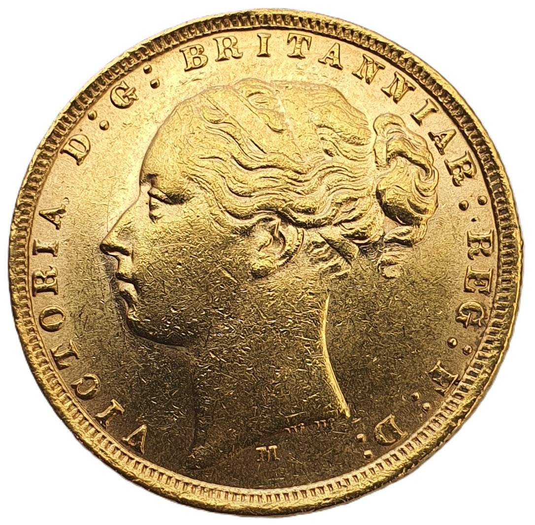 1875-M Queen Victoria Young Head Gold Sovereign