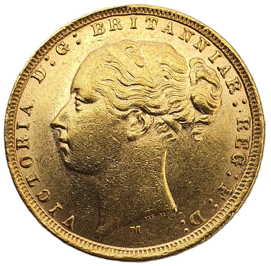 1875-M Queen Victoria Young Head Gold Sovereign