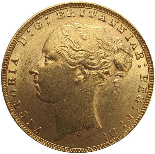1875 Queen Victoria Young Head Gold Sovereign (Sydney)