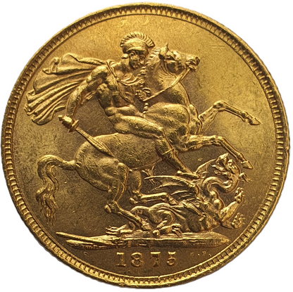 1875 Queen Victoria Young Head Gold Sovereign (Sydney)