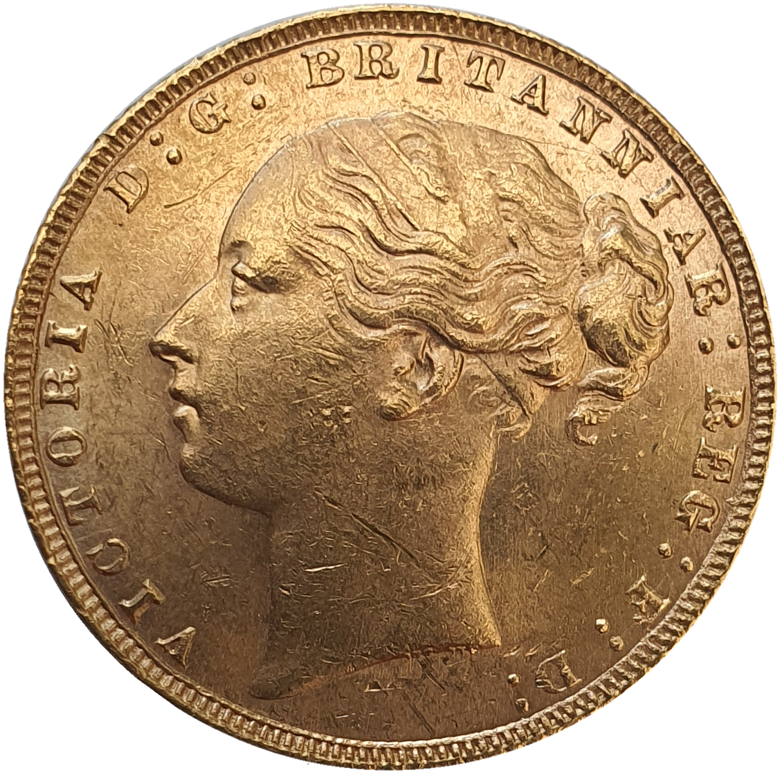 1876 Queen Victoria Young Head Gold Sovereign