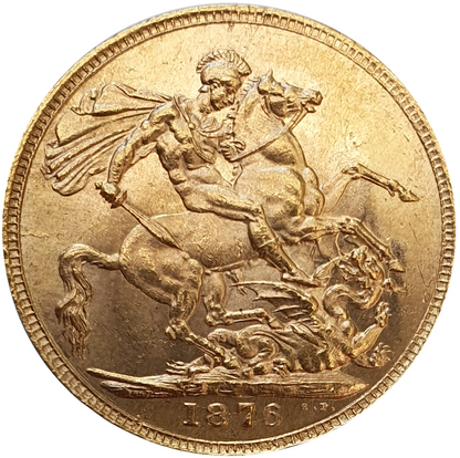 1876 Queen Victoria Young Head Gold Sovereign