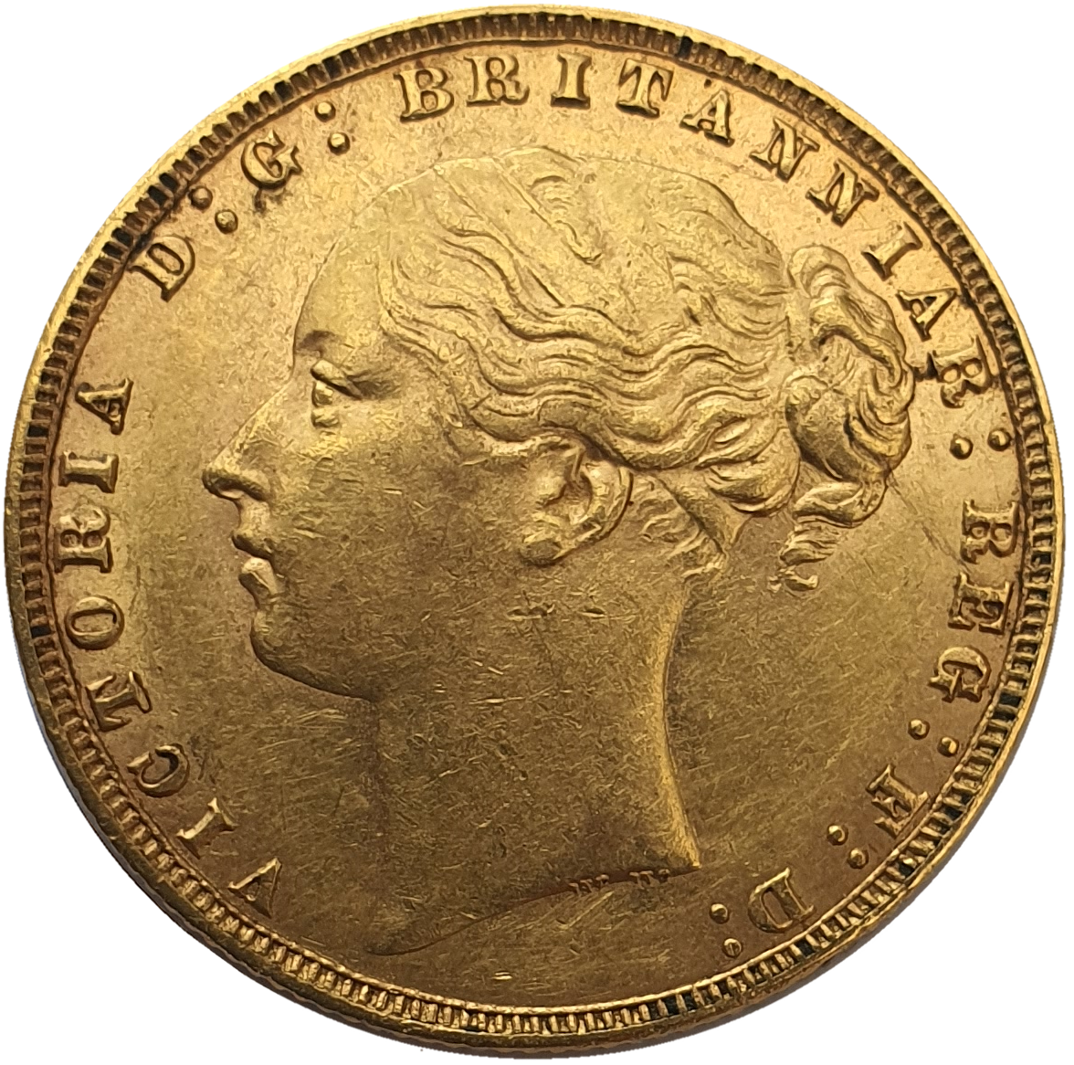 1876 Queen Victoria Young Head Gold Sovereign