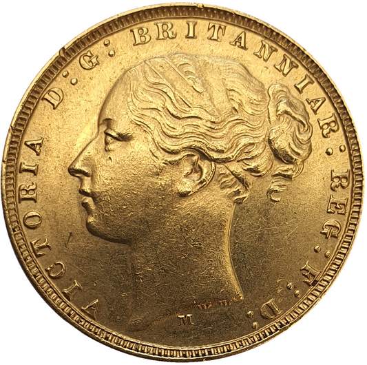 1876-M Queen Victoria Young Head Gold Sovereign