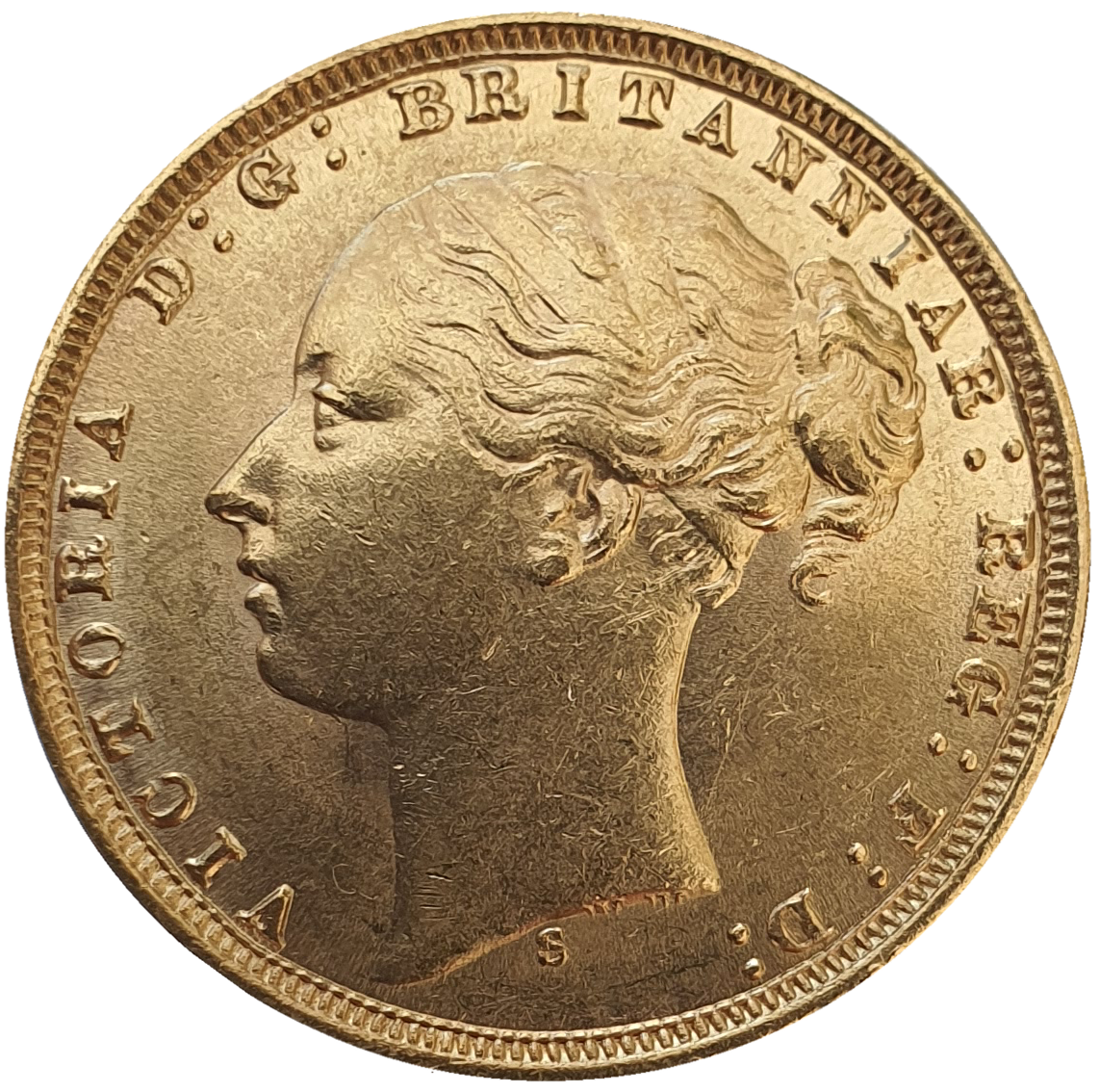 1876 Queen Victoria Young Head Gold Sovereign (Sydney)