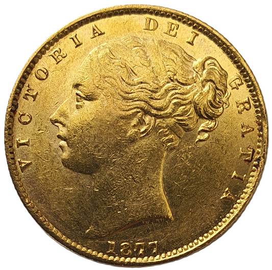 1877-S Queen Victoria Shield Reverse Sovereign