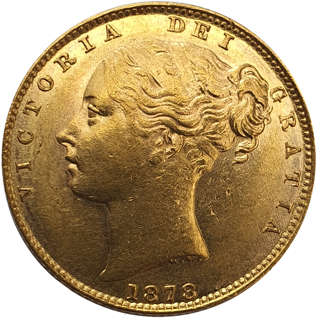 1878-S Queen Victoria Shield Reverse Sovereign