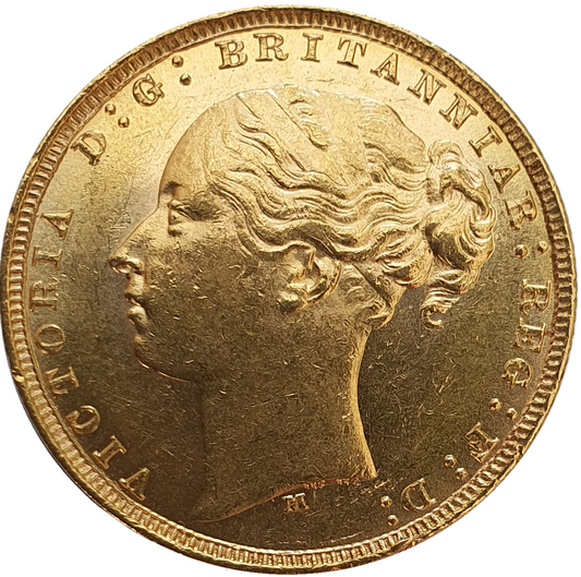1879-M Queen Victoria Young Head Gold Sovereign
