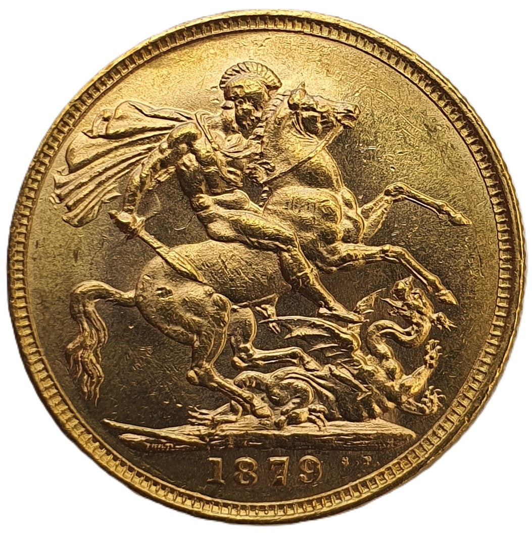 1879-M Queen Victoria Young Head Gold Sovereign