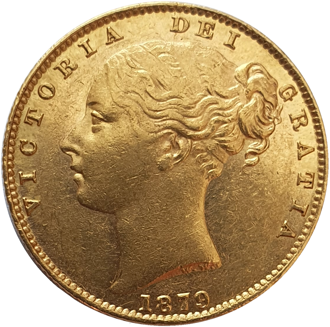 1879-S Queen Victoria Shield Reverse Sovereign