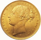 1880-M Queen Victoria Young Head Gold Sovereign (Ex Douro Cargo)