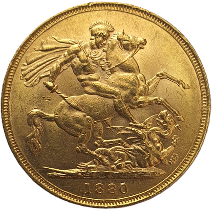 1880 Queen Victoria Young Head Gold Sovereign