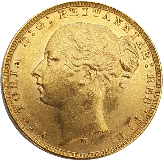 1880-M Queen Victoria Young Head Gold Sovereign