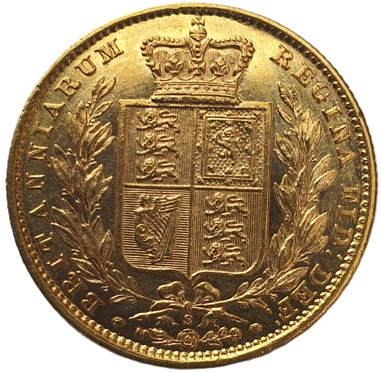 1880-S Queen Victoria Shield Reverse Sovereign