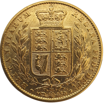 1881-M Queen Victoria Shield Reverse Sovereign - Rare