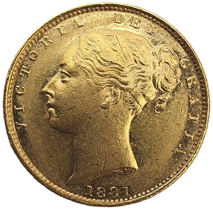 1881-S Queen Victoria Shield Reverse Sovereign