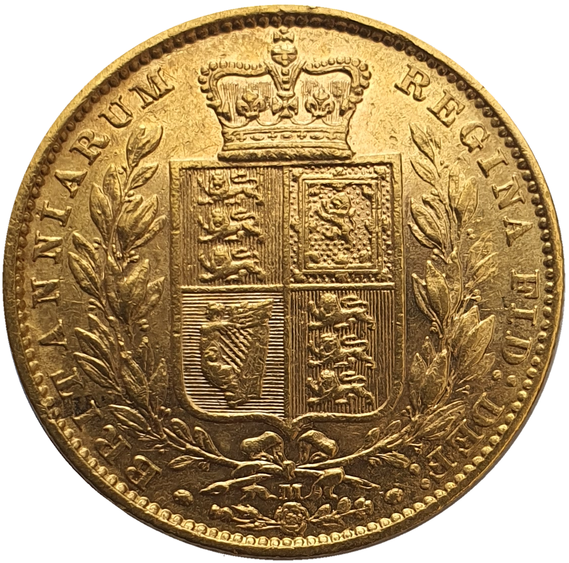 1882-M Queen Victoria Shield Reverse Sovereign