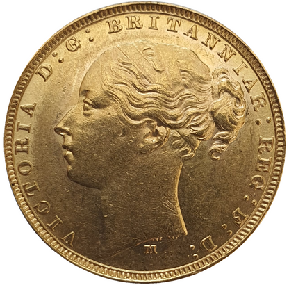 1882-M Queen Victoria Young Head Gold Sovereign