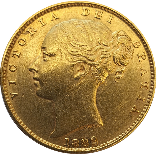 1882-S Queen Victoria Shield Reverse Sovereign
