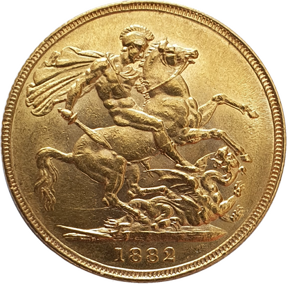 1882 Queen Victoria Young Head Gold Sovereign (Sydney)