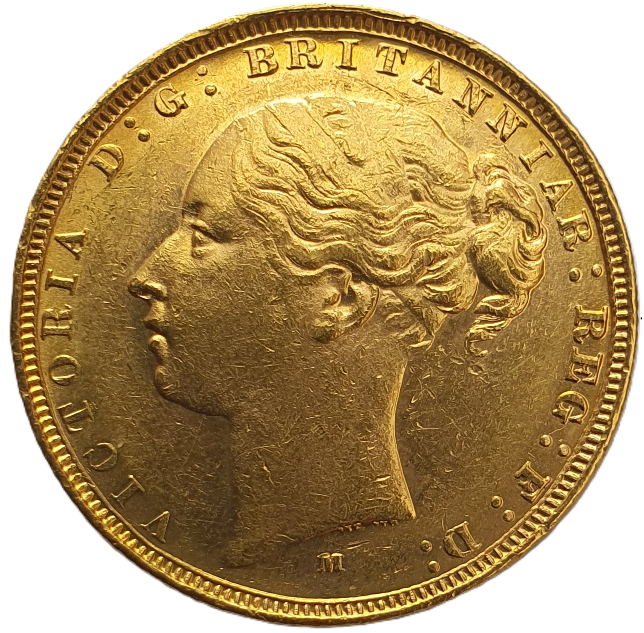 1883-M Queen Victoria Young Head Gold Sovereign