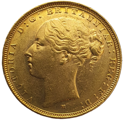 1883-M Queen Victoria Young Head Gold Sovereign