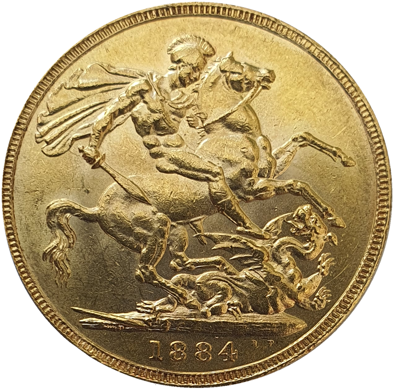 1884-M Queen Victoria Young Head Gold Sovereign