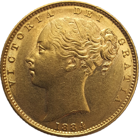 1884-S Queen Victoria Shield Reverse Sovereign