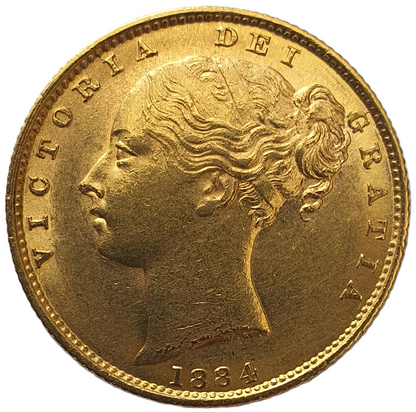 1884-S Queen Victoria Shield Reverse Sovereign