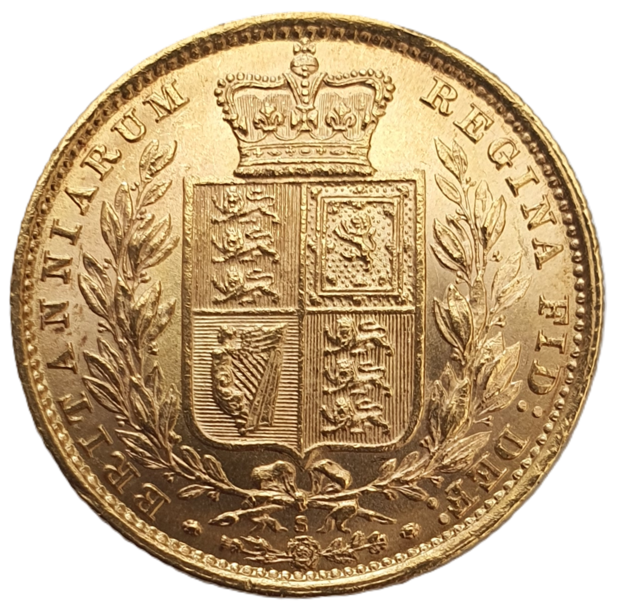 1884-S Queen Victoria Shield Reverse Sovereign - AUNC