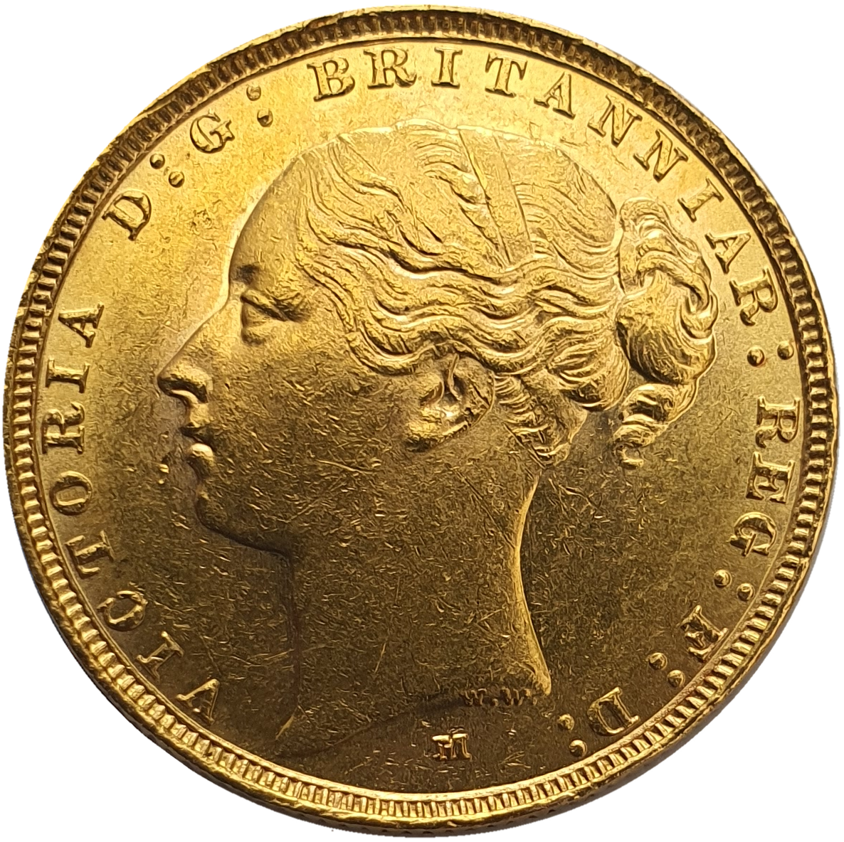 1884-M Queen Victoria Young Head Gold Sovereign