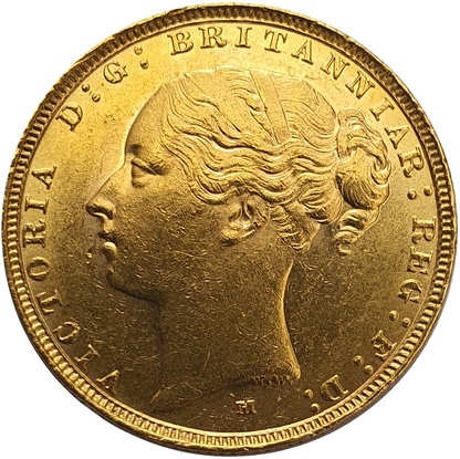 1884-M Queen Victoria Young Head Gold Sovereign