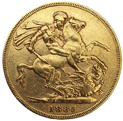 1885 Queen Victoria Young Head Gold Sovereign