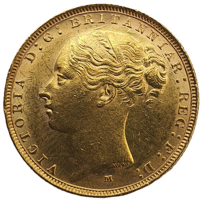 1885-M Queen Victoria Young Head Gold Sovereign
