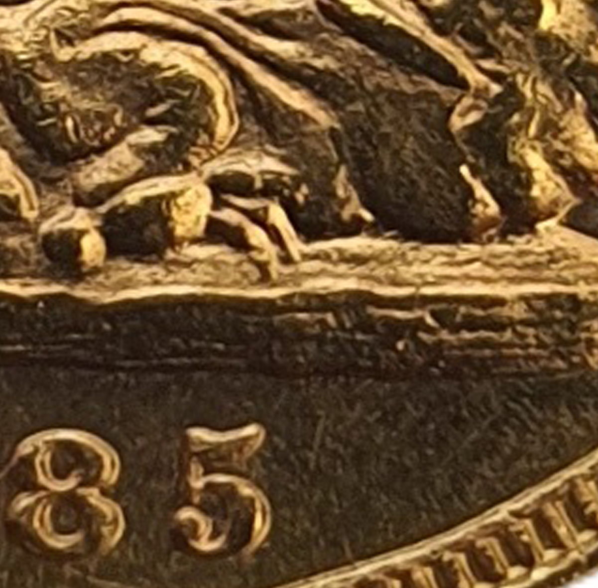 1885-M Queen Victoria Young Head Gold Sovereign - NO BP - RARE