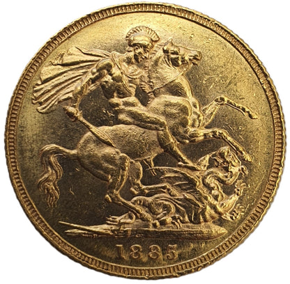 1885 Queen Victoria Young Head Gold Sovereign (Sydney)