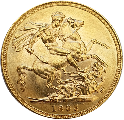 1885 Queen Victoria Young Head Gold Sovereign (Sydney)