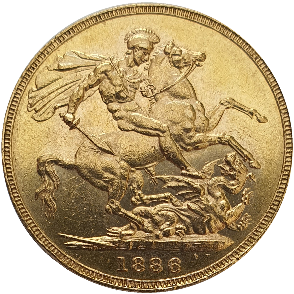 1886-M Queen Victoria Young Head Gold Sovereign