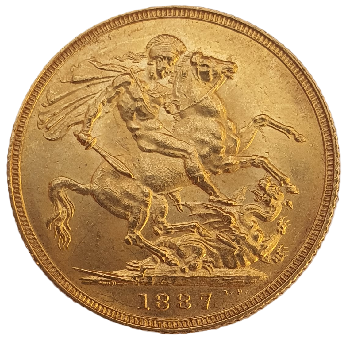 1887 Queen Victoria Jubilee Head Gold Sovereign - (First Bust) DISH L7