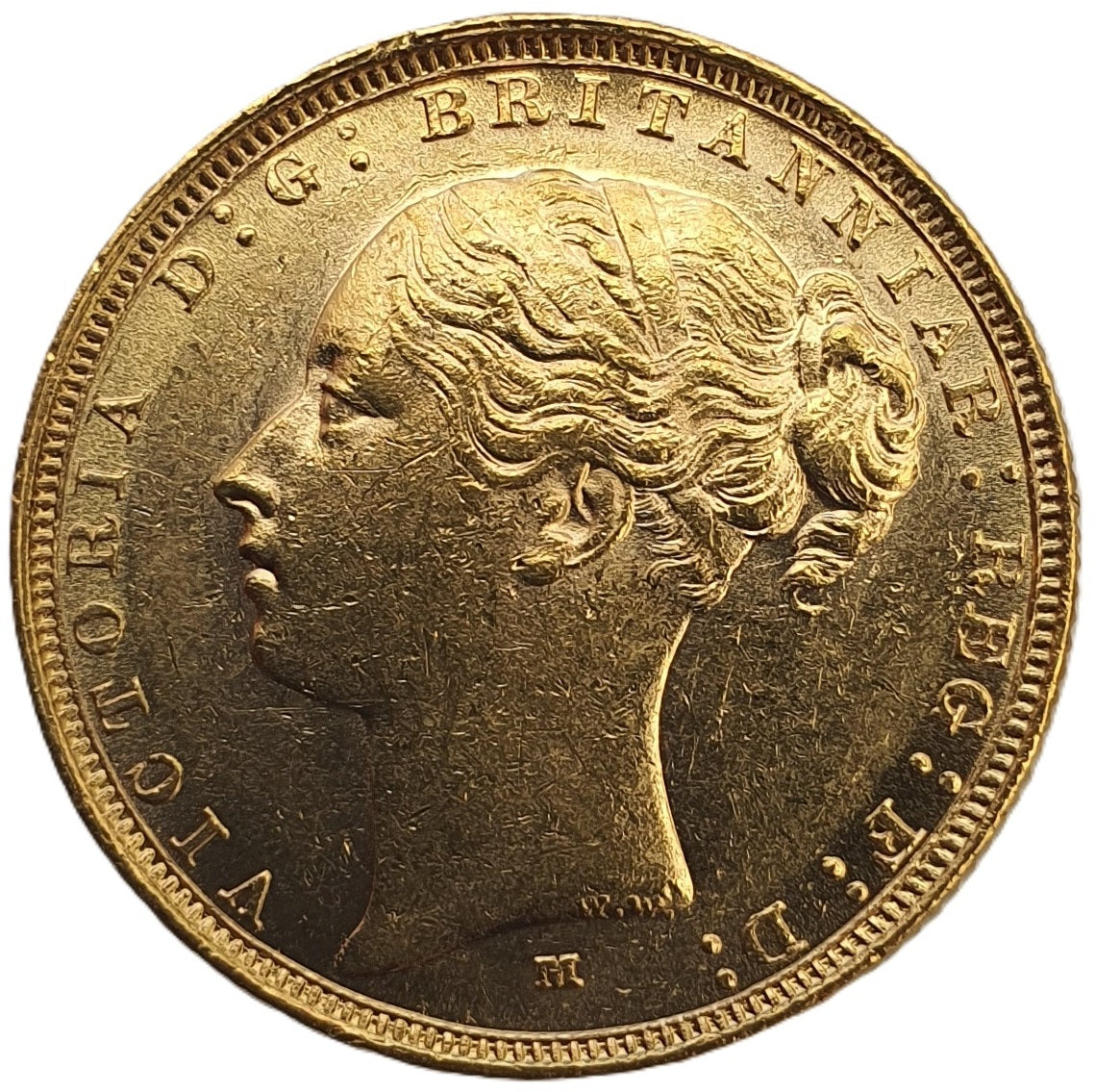 1887-M Queen Victoria Young Head Gold Sovereign