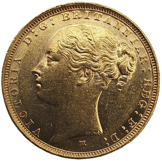 1887-M Queen Victoria Young Head Gold Sovereign
