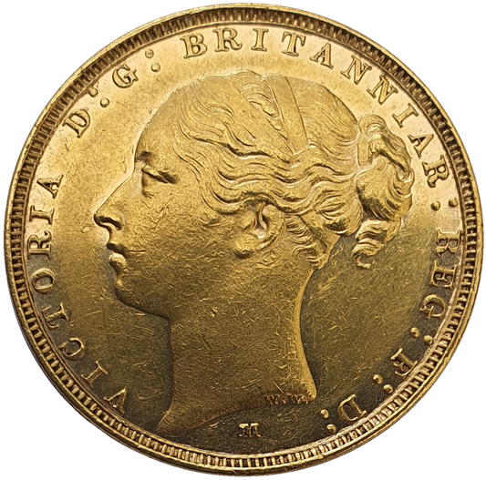 1887-M Queen Victoria Young Head Gold Sovereign